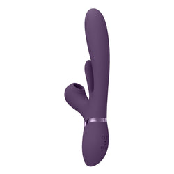 VIVE Ena Purple 25 cm Thrusting Vibrator with Air Wave Stimulator