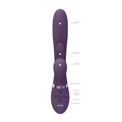 VIVE Ena Purple 25 cm Thrusting Vibrator with Air Wave Stimulator