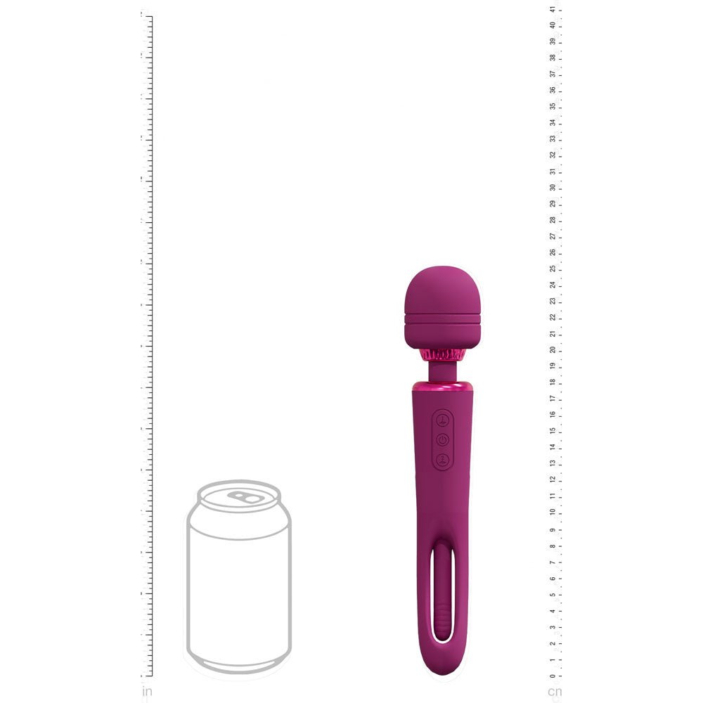 VIVE Kiku - Pink 25.2 cm Dual End Massage Wand with Flapping Tip