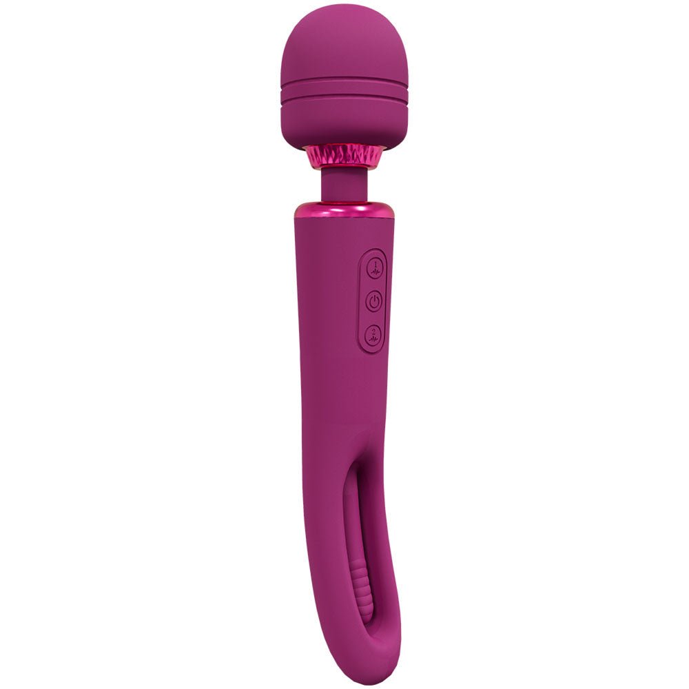 VIVE Kiku - Pink 25.2 cm Dual End Massage Wand with Flapping Tip