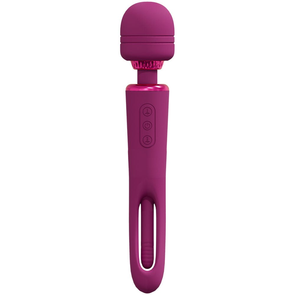 VIVE Kiku - Pink 25.2 cm Dual End Massage Wand with Flapping Tip