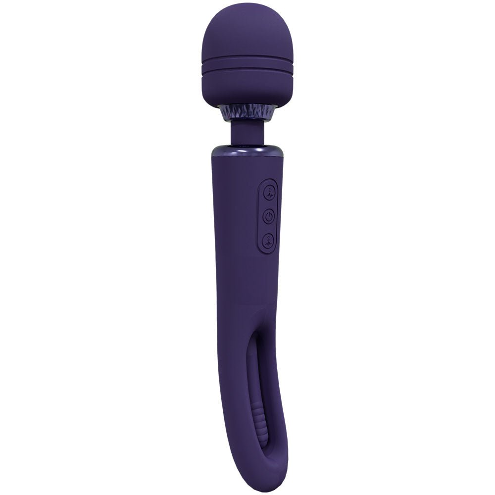 VIVE Kiku - Purple 25.2 cm Dual End Massage Wand with Flapping Tip