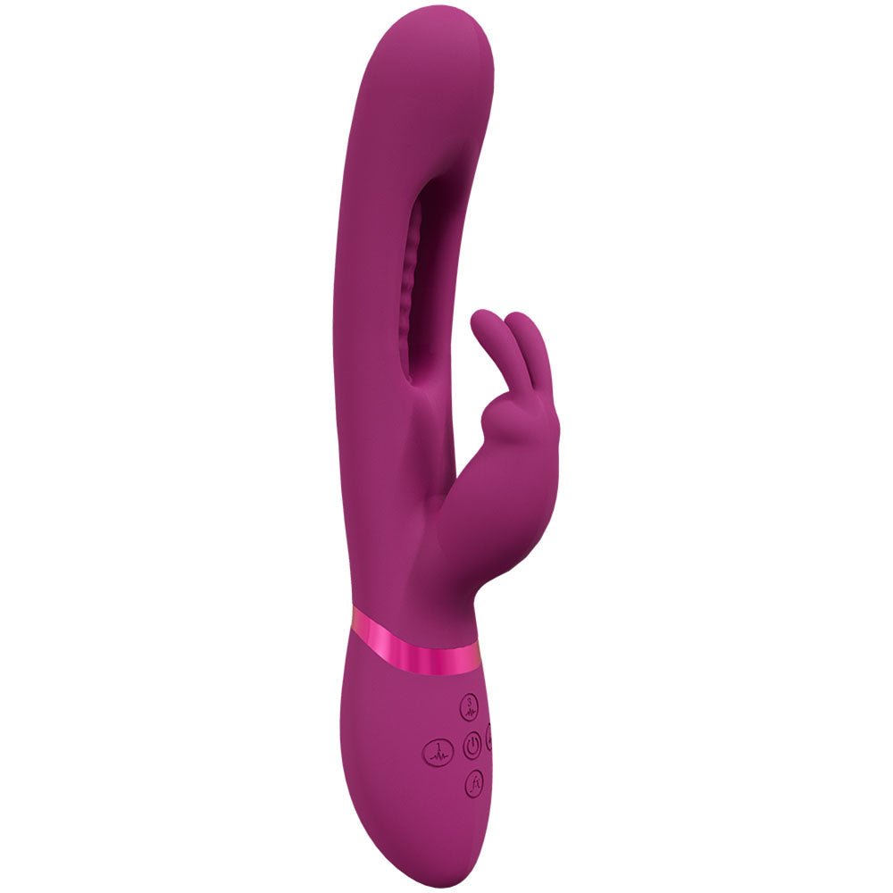 VIVE Mika - Pink 23.2 cm Rabbit Vibrator with Flapping Shaft