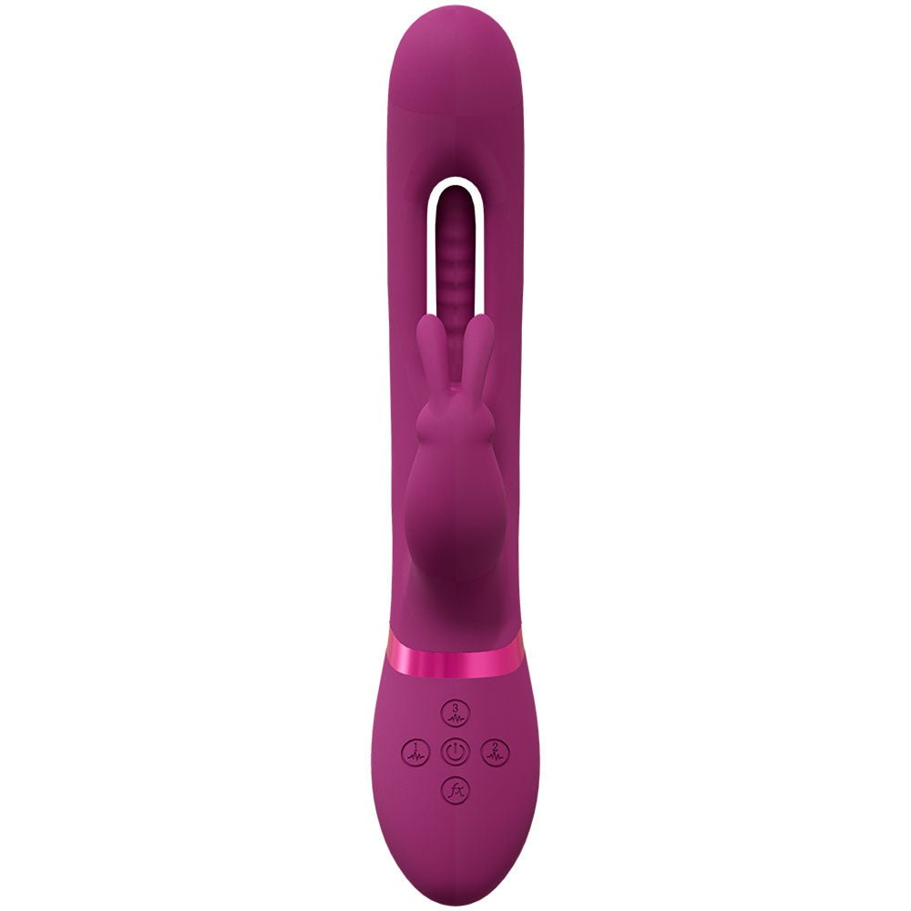 VIVE Mika - Pink 23.2 cm Rabbit Vibrator with Flapping Shaft