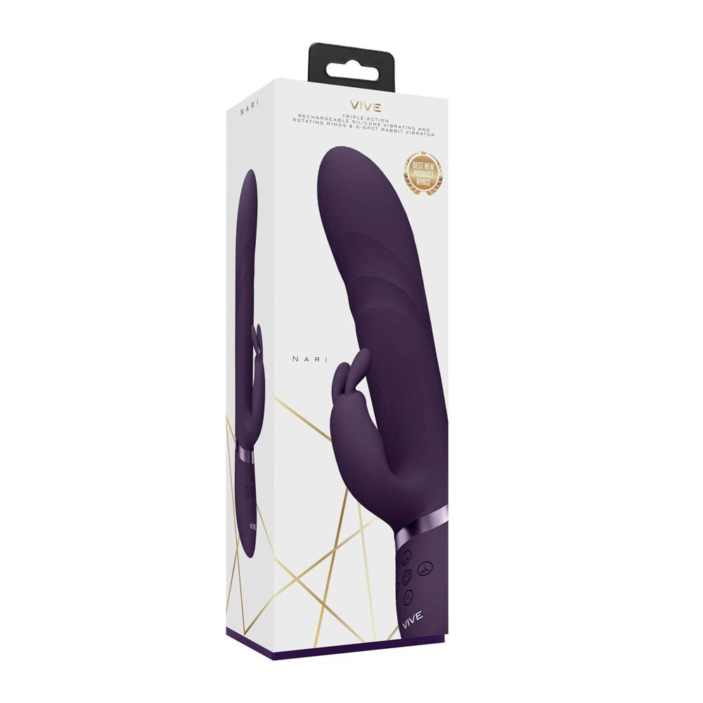 VIVE Nari Purple 24.1 cm USB Rechargeable Rabbit Vibrator