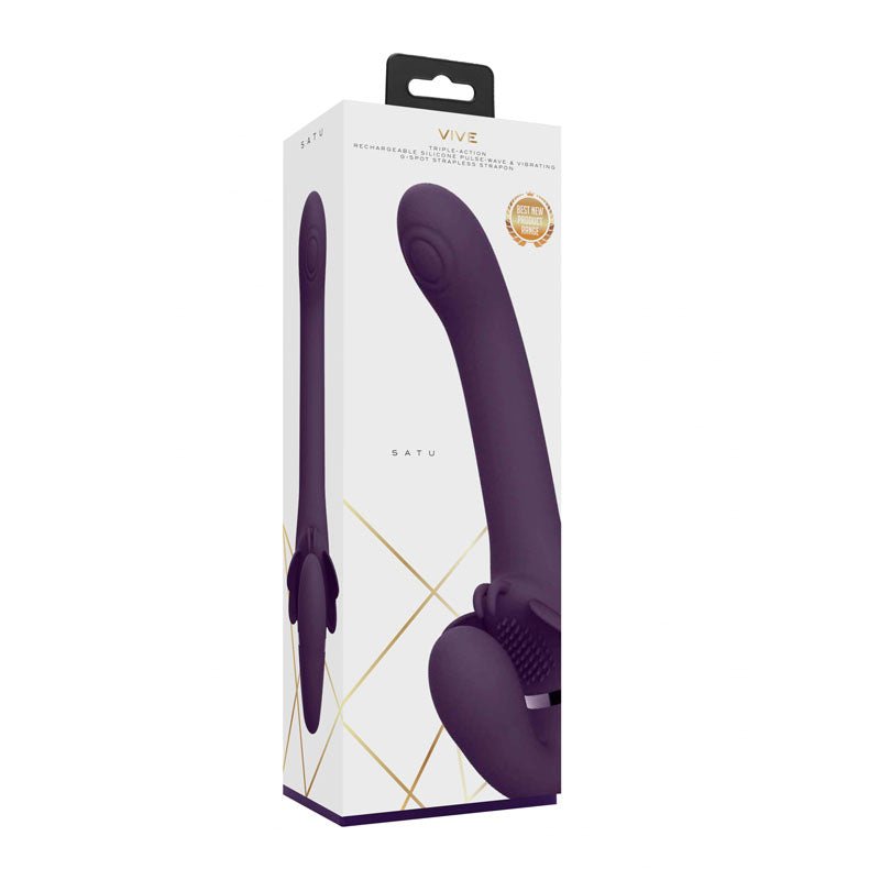 Vive SATU - Purple 23 cm USB Rechargeable Strapless Strap-On