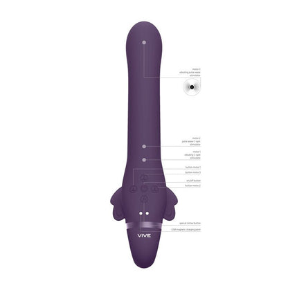 Vive SATU - Purple 23 cm USB Rechargeable Strapless Strap - On