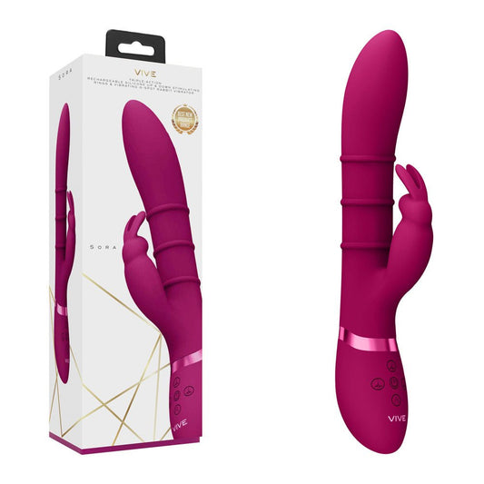 VIVE Sora Pink 24.2 cm USB Rechargeable Rabbit Vibrator