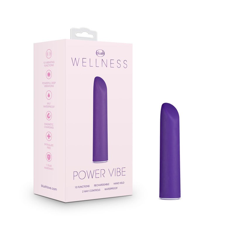 Wellness Power Vibe - Purple 10.1 cm USB Rechargeable Bullet