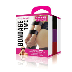 WhipSmart Bondage Tape 3-Pack with Blindfold Coloured