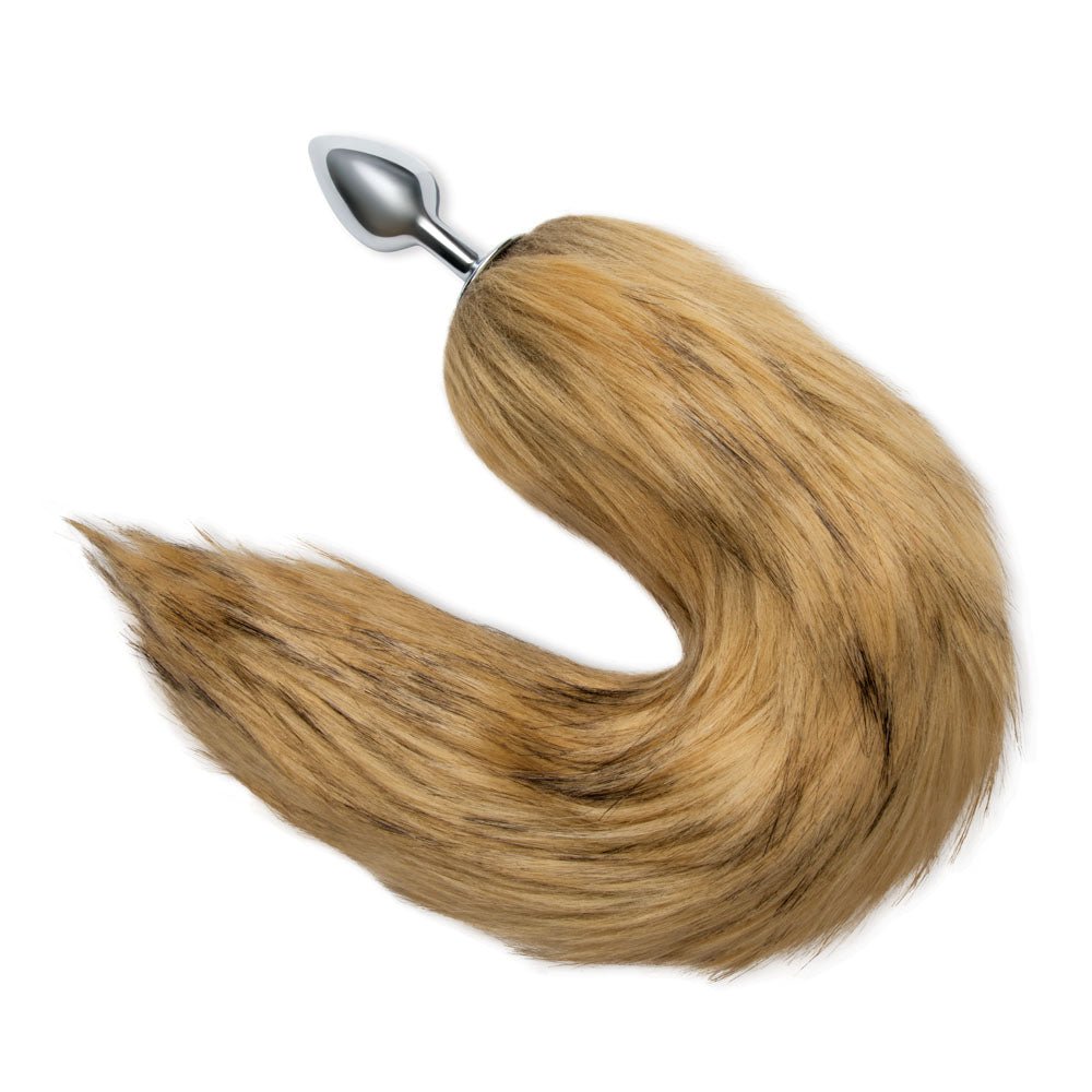 WhipSmart Furry Tales 14 Inch Fox Tail Metal 6.3 cm Butt Plug with Brown Fox Tail