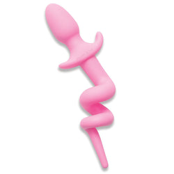 WhipSmart Furry Tales 3.5 Inch Silicone Piggy Tail Butt Plug Pink 8.9 cm