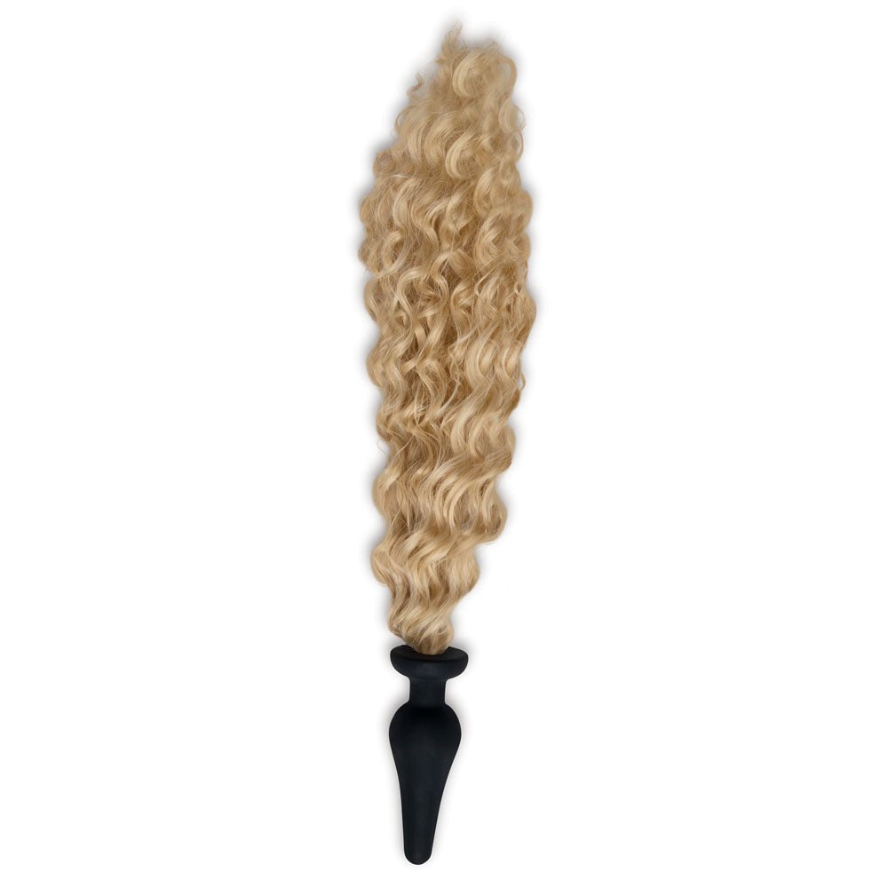 WhipSmart Furry Tales 4 Inch Silicone Pony Tail Butt Plug Black 10.1 cm