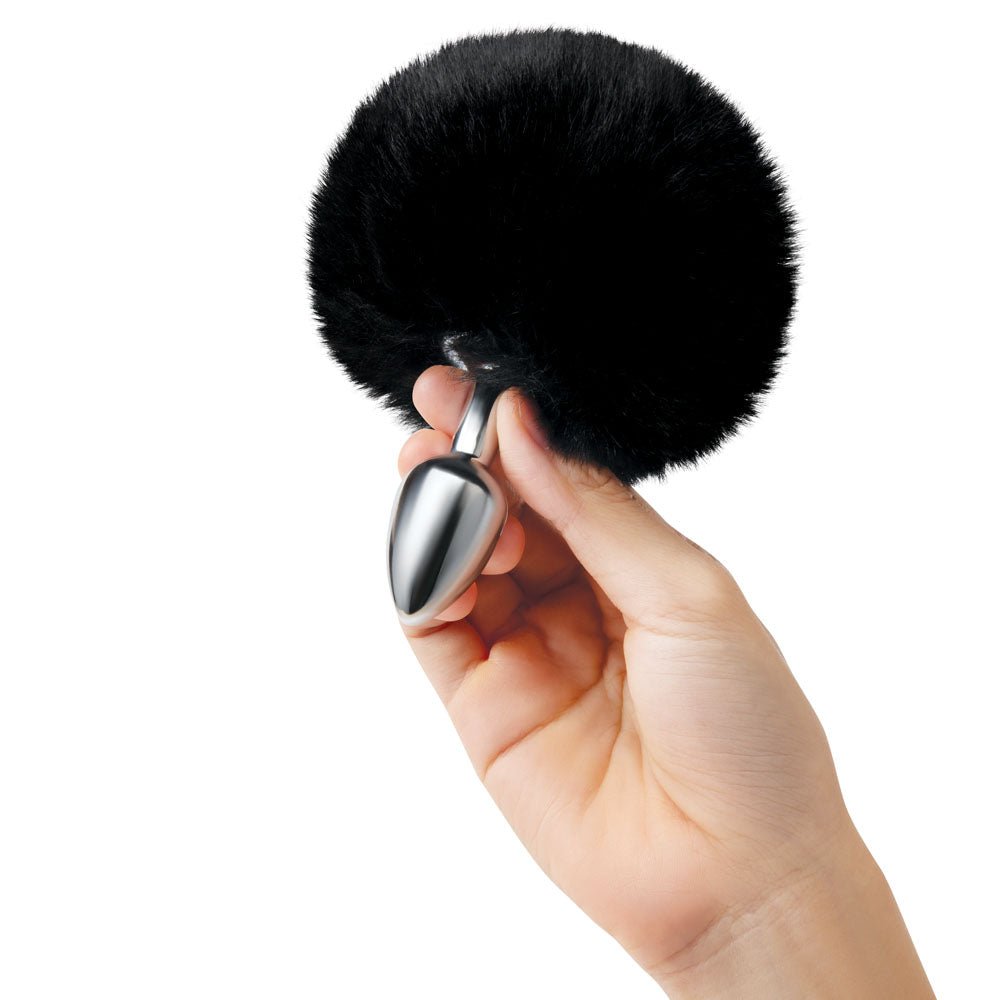 WhipSmart Furry Tales Bunny Tail Metal 6.3 cm Butt Plug with Black Bunny Tail