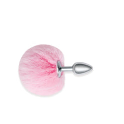 WhipSmart Furry Tales Bunny Tail Metal 6.3 cm Butt Plug with Pink Bunny Tail