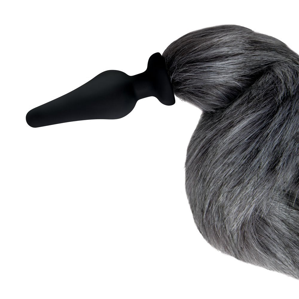 WhipSmart Furry Tales Foxtail Furry Play Set Grey Foxtail Butt Plug & Furry Ears Set