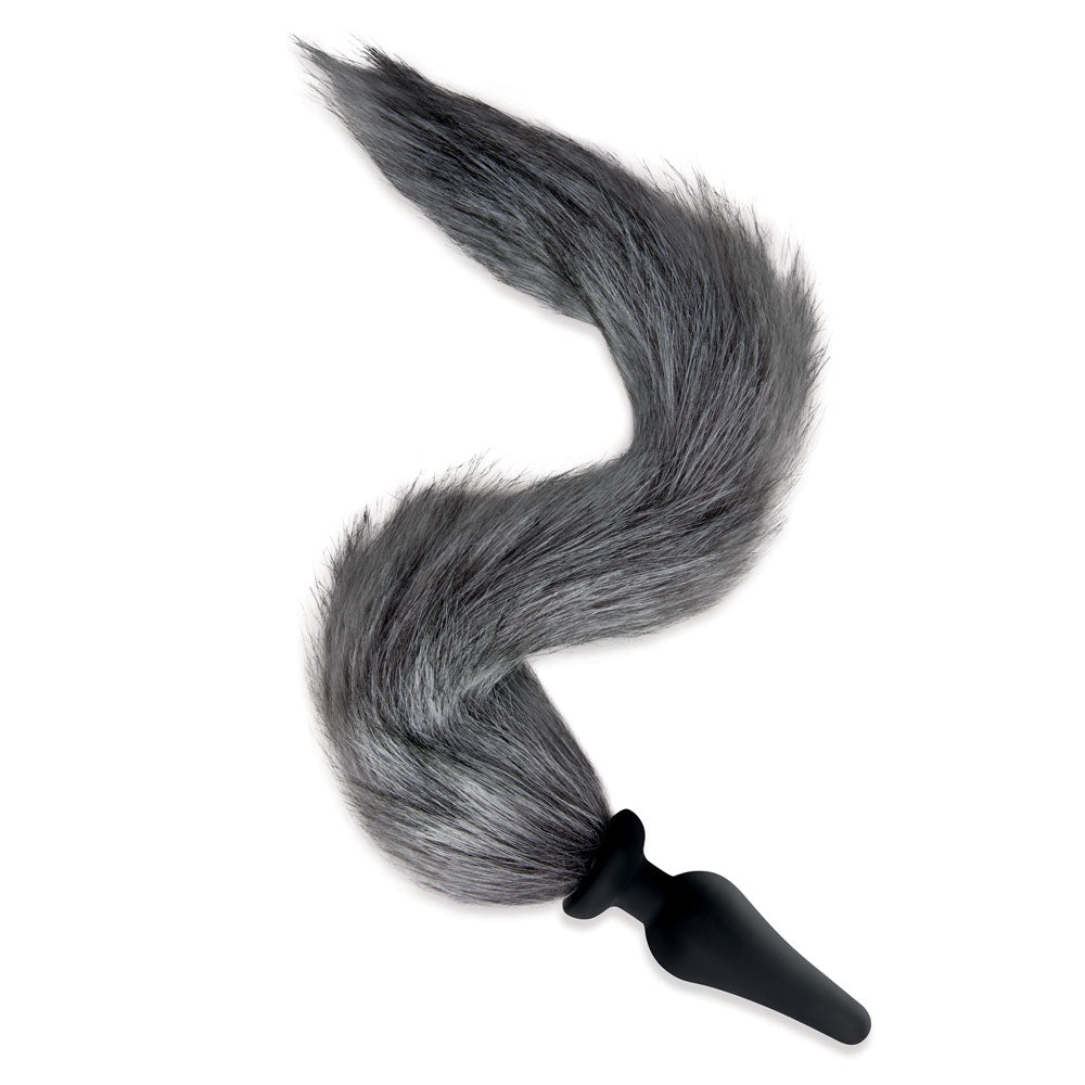 WhipSmart Furry Tales Foxtail Furry Play Set Grey Foxtail Butt Plug & Furry Ears Set