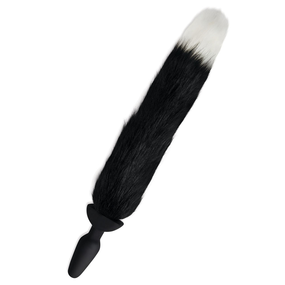 WhipSmart Furry Tales Silicone Foxtail Black 9.5 cm Vibrating Butt Plug