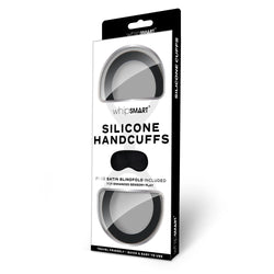 WhipSmart Silicone Handcuffs - Black Restraint with Bonus Blindfold