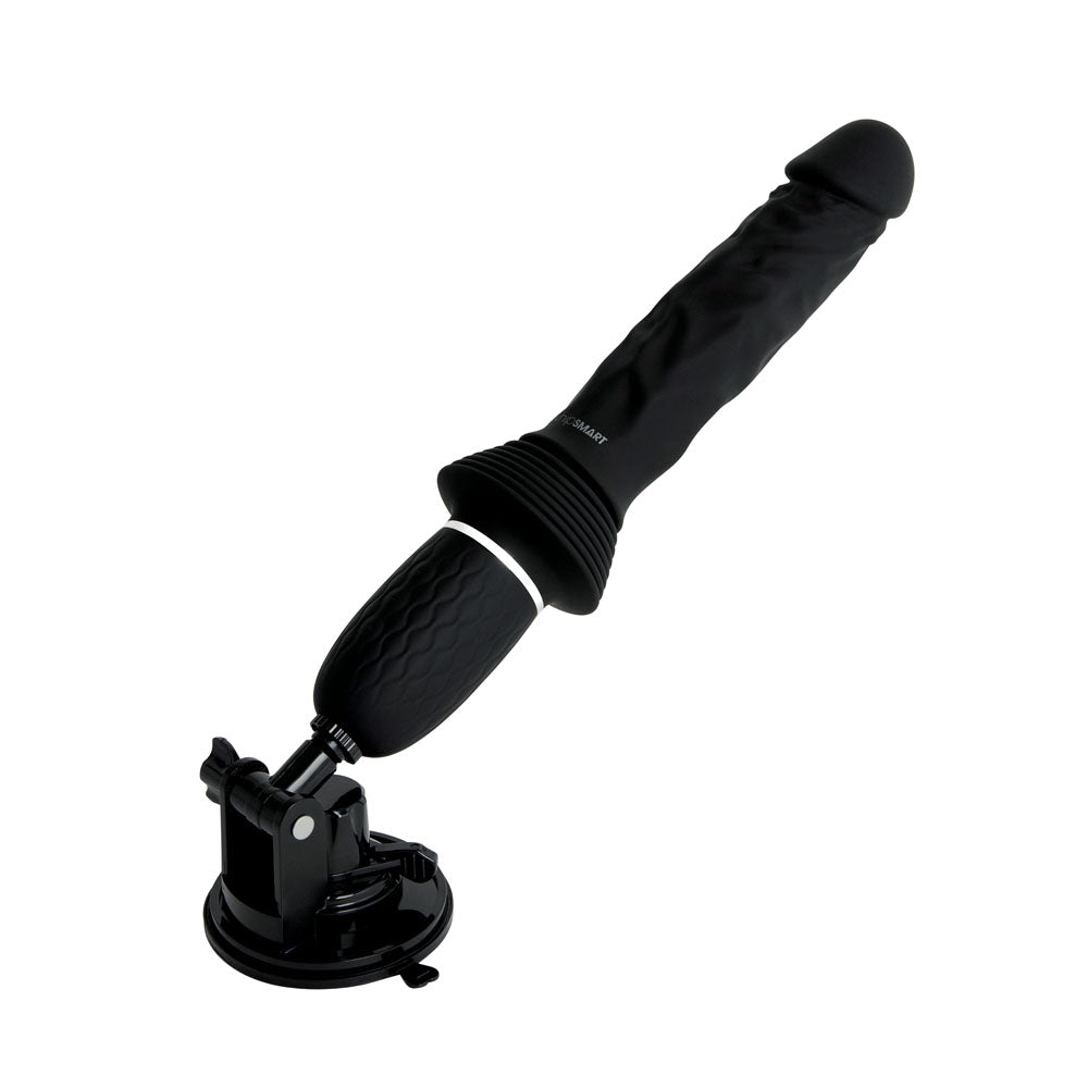 WhipSmart Thrusting Vibrator Cock Black 30cm with Suction Mount