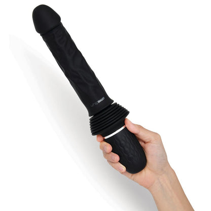 WhipSmart Thrusting Vibrator Cock Black 30cm with Suction Mount