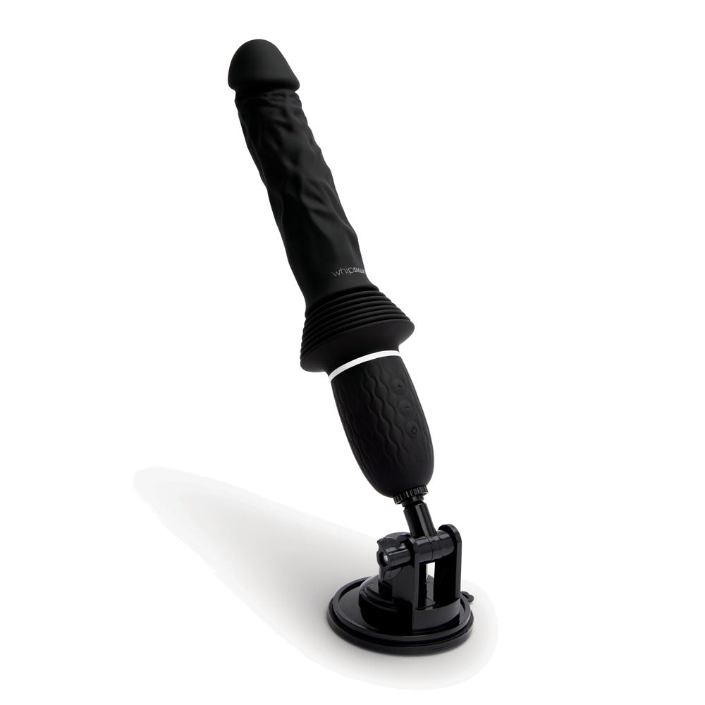 WhipSmart Thrusting Vibrator Cock Black 30cm with Suction Mount