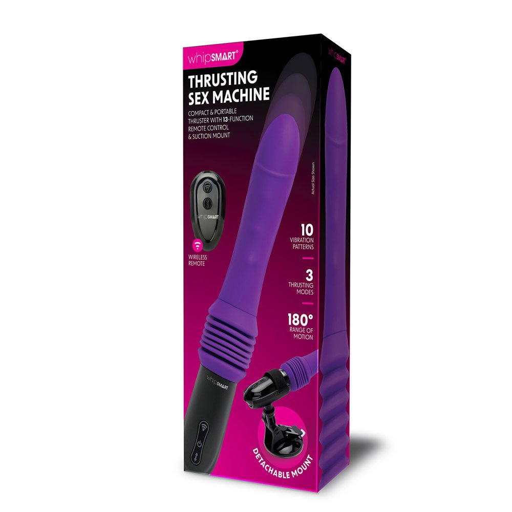 WhipSmart Thrusting Vibrator Sex Machine Purple 23 cm with Suction Mount