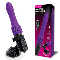 WhipSmart Thrusting Vibrator Sex Machine Purple 23 cm with Suction Mount