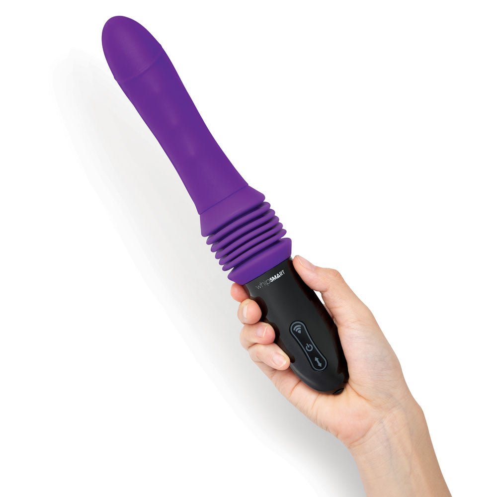 WhipSmart Thrusting Vibrator Sex Machine Purple 23 cm with Suction Mount