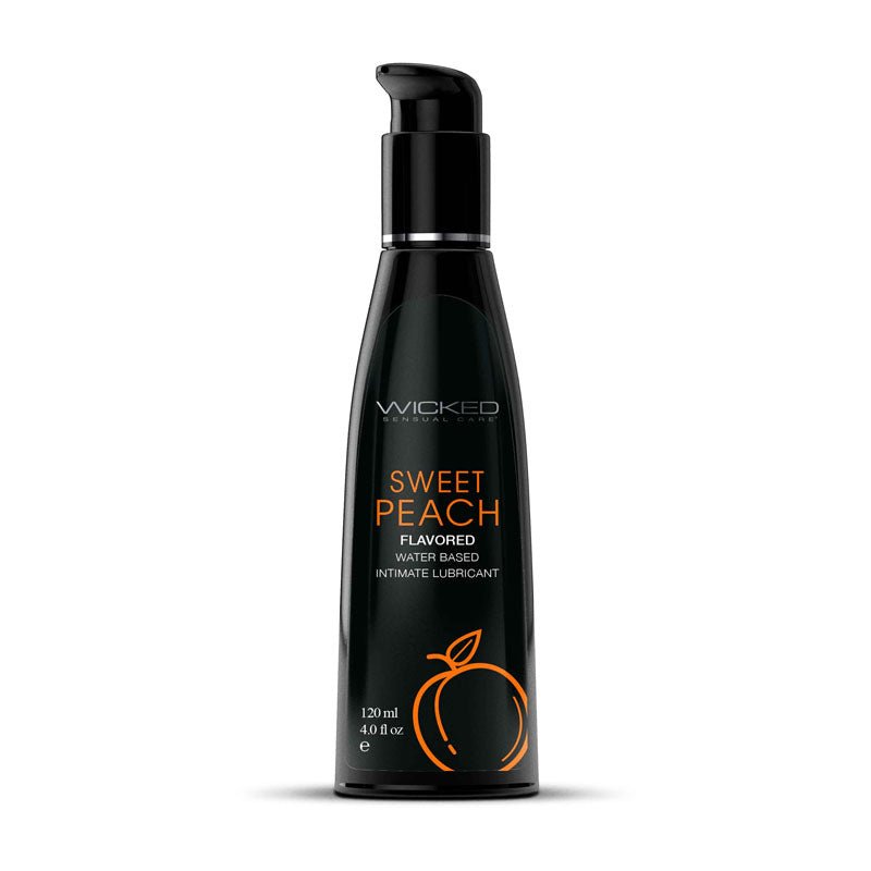 Wicked Aqua Sweet Peach Flavoured Water Based Lubricant - 120 ml (4 oz) Bottle