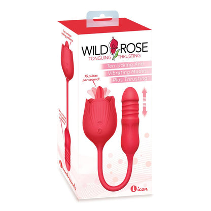 Wild Rose Lick & Thrust Red USB Rechargeable Air Pulse Stimulator and Vibrator