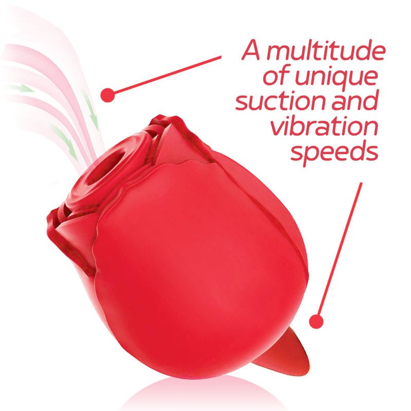 Wild Rose Sucking & Licking Red USB Rechargeable Air Pulse Flicking Stimulator