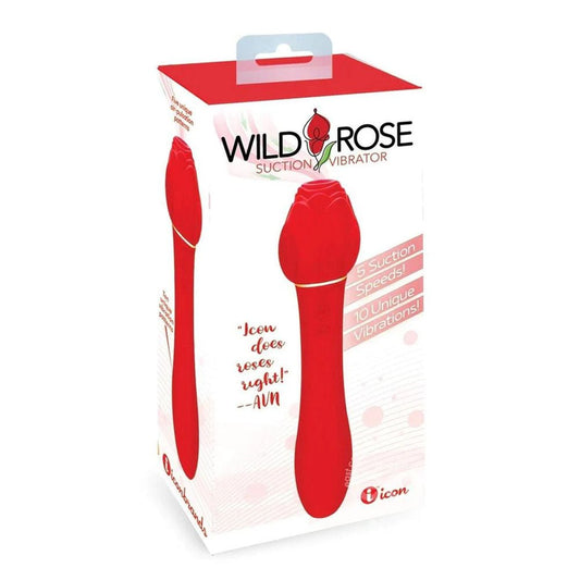 Wild Rose Suction Vibrator Red Air Pulse Stimulator and Vibrator