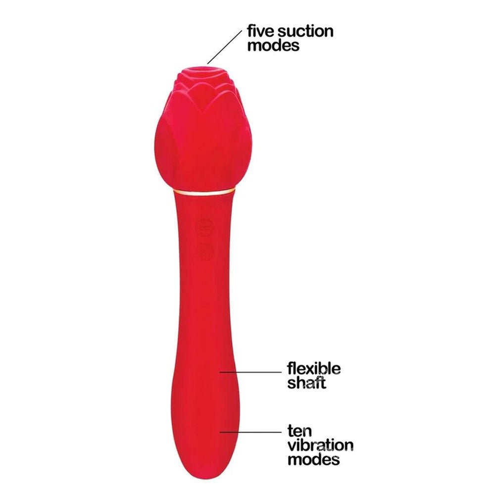 Wild Rose Suction Vibrator Red Air Pulse Stimulator and Vibrator