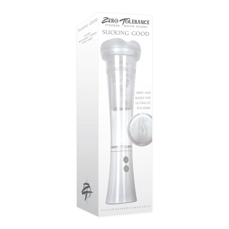 Zero Tolerance Sucking Good - White USB Rechargeable Vibrating Masturbator