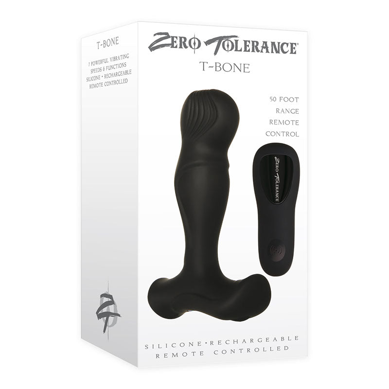 Zero Tolerance T - Bone - Black USB Rechargeable Vibrating Prostate Massager