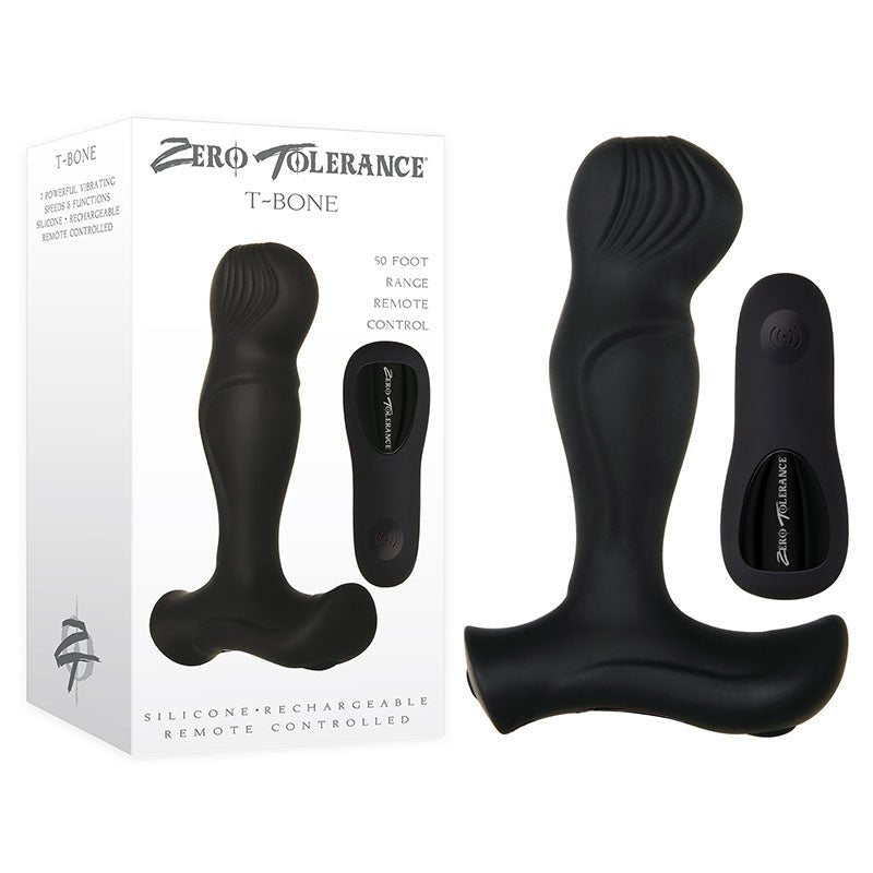 Zero Tolerance T - Bone - Black USB Rechargeable Vibrating Prostate Massager