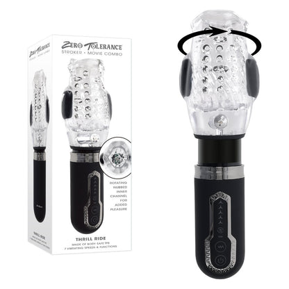 Zero Tolerance THRILL RIDE Clear Thrusting, Rotating & Vibrating Stroker