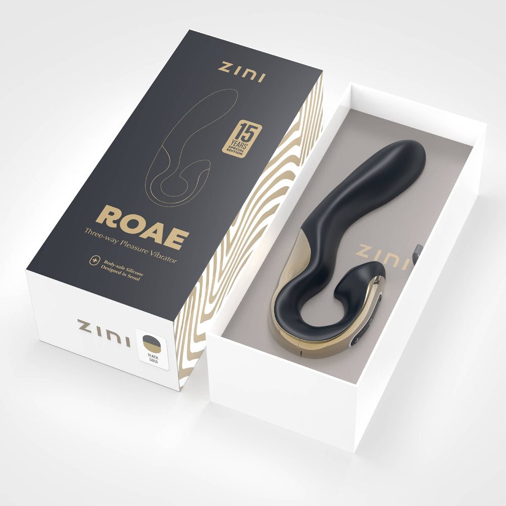 Zini Roae Special Edition - Black/Gold 19.5 cm Rechargeable Vibrator