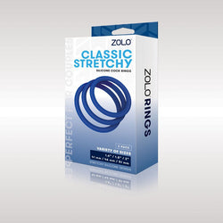 Zolo Classic Stretchy Silicone Cock Ring 3 - Pack - Cock Rings - Set of 3 Sizes