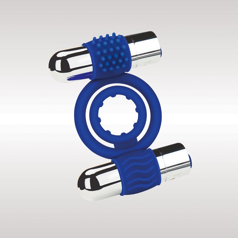 Zolo Rechargeable Duo Vibrating C-Ring Blue