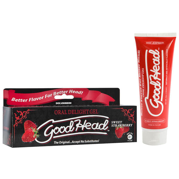 GoodHead Oral Delight Gel - Sweet Strawberry Flavoured Oral Sex Lotion - 113 g Tube