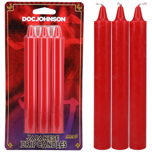 Japanese Drip Candles - Red - Red 3-Pack
