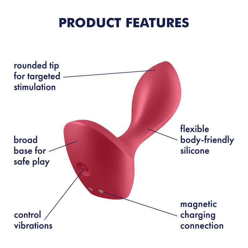 Satisfyer Backdoor Lover - Red USB Rechargeable Vibrating Butt Plug