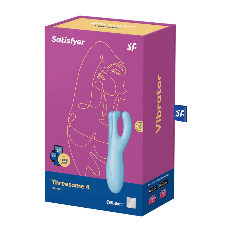 Satisfyer Threesome 4 - Blue Triple Head Vibrating Stimulator with App Control