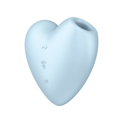 Satisfyer Cutie Heart - Blue - Blue USB Rechargeable Air Pulsation Stimulator with Vibration