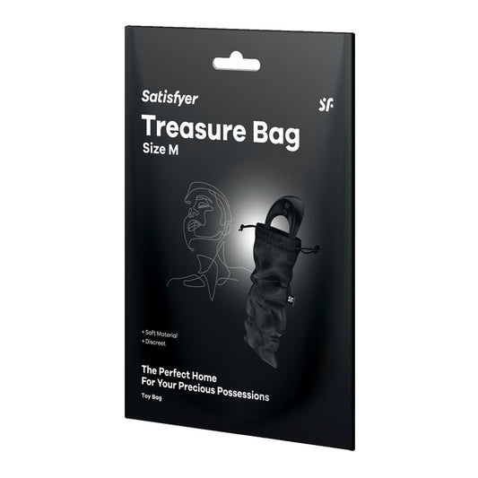 Satisfyer Treasure Bag Medium - Black Medium Toy Storage Bag