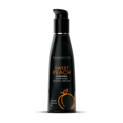 Wicked Aqua Sweet Peach - Sweet Peach Flavoured Water Based Lubricant - 120 ml (4 oz) Bottle