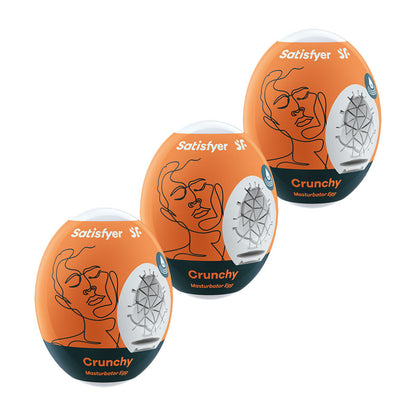 Satisfyer Masturbator Eggs - Crunchy 3 Pack - Set of 3 Stroker Sleeves
