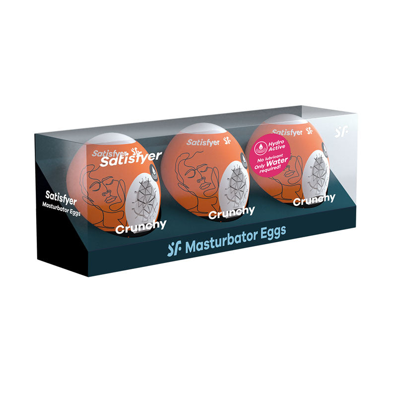 Satisfyer Masturbator Eggs - Crunchy 3 Pack - Set of 3 Stroker Sleeves